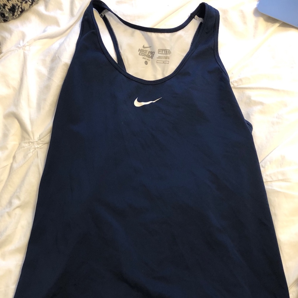 Women’s Nike Pro Combat Dri-Fit Navy Tanktop